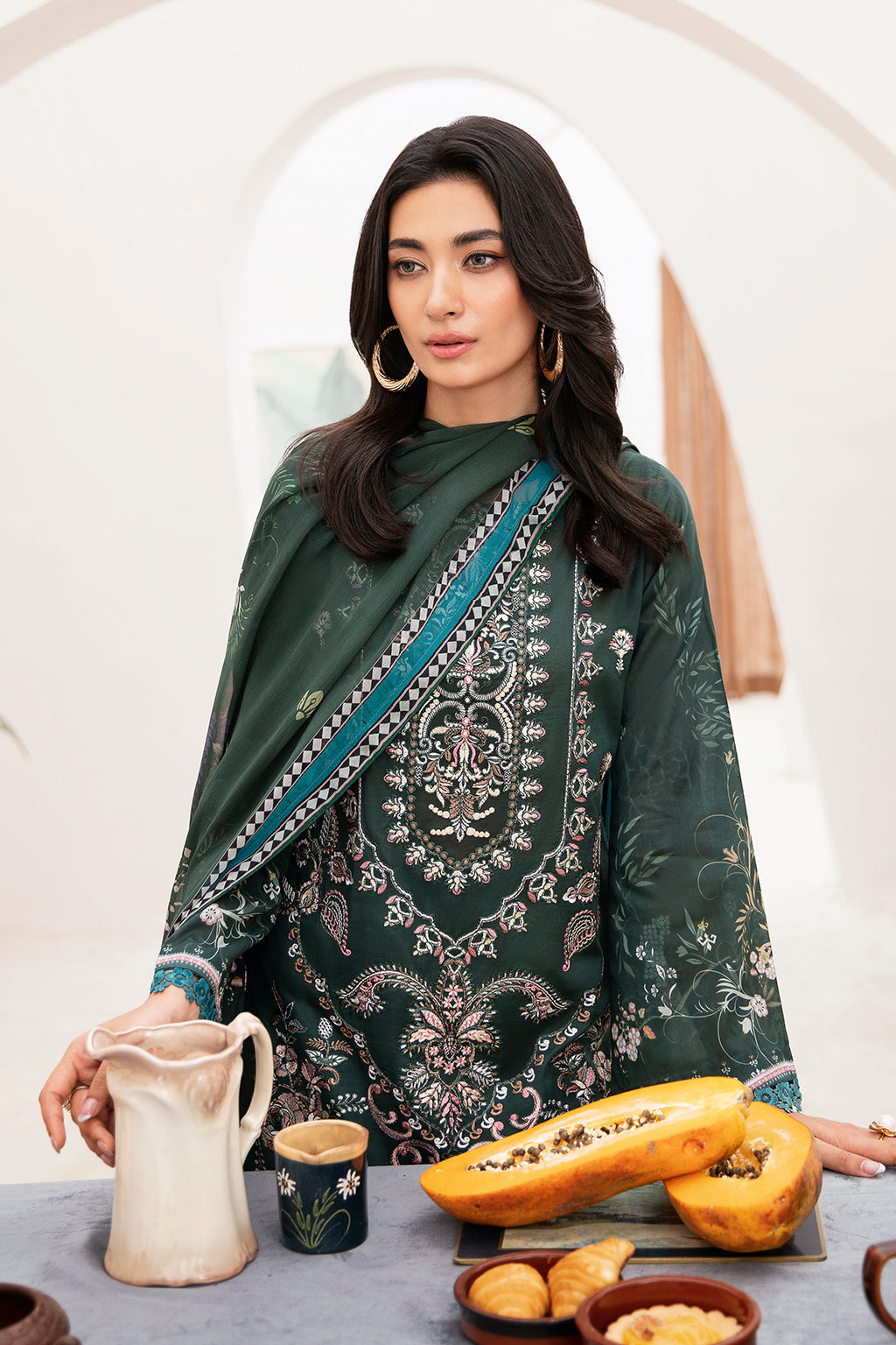 Ramsha | Mashaal Luxury Lawn | L-1109 by Ramsha - Designer Dress - Type: Ladies Clothes - Available at Libayah - 100% Original