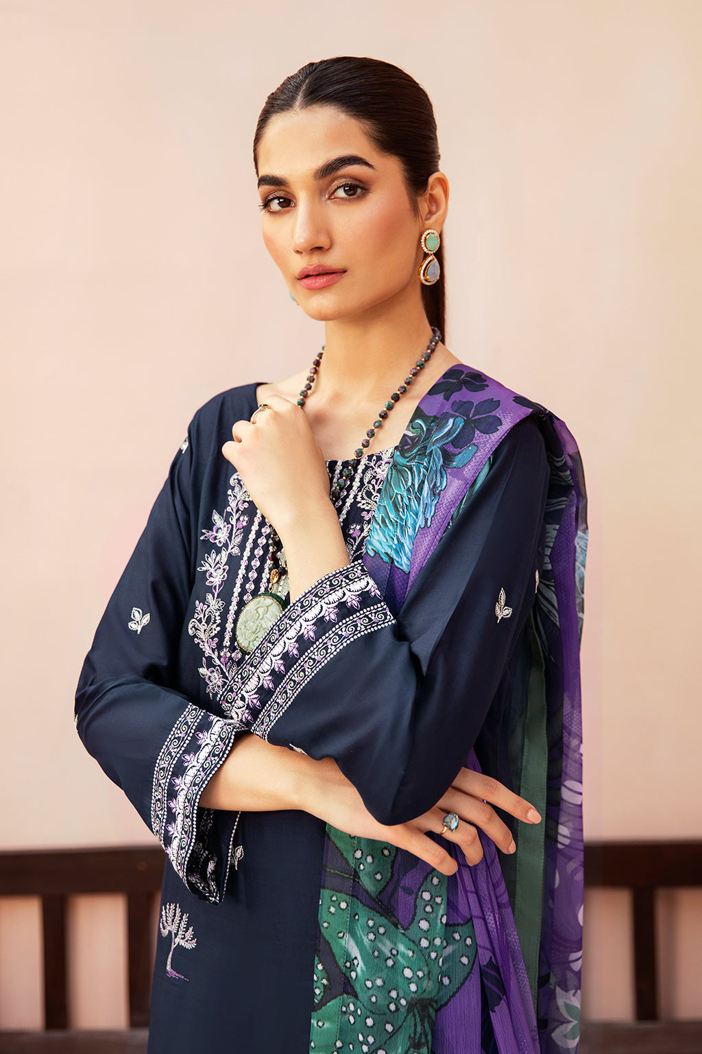 Afsanah | Essentials Lawn | MIDNIGHT A-03 by Afsanah - Designer Dress - Type: Casuals - Available at Libayah - 100% Original