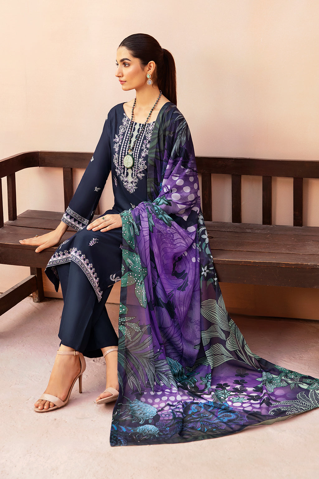 Afsanah | Essentials Lawn | MIDNIGHT A-03 by Afsanah - Designer Dress - Type: Casuals - Available at Libayah - 100% Original