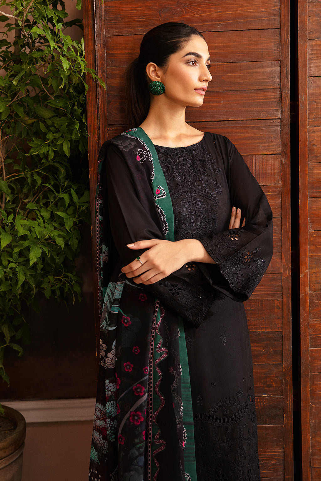Afsanah | Essentials Lawn | BLACK ORCHID A-05 by Afsanah - Designer Dress - Type: Casuals - Available at Libayah - 100% Original