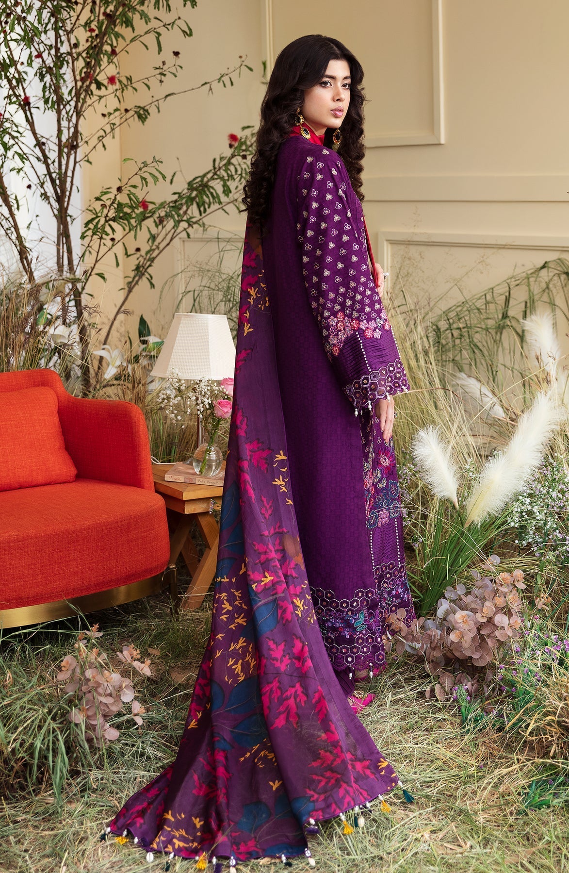 Zevk | Flora Festive Lawn | FUCHSIA by Zevk - Designer Dress - Type: Ladies Clothes - Available at Libayah - 100% Original
