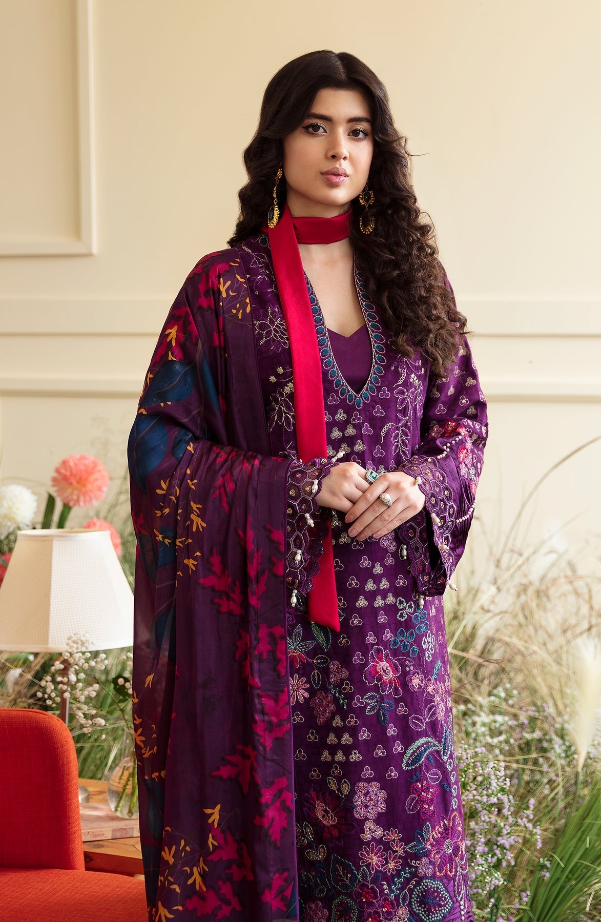 Zevk | Flora Festive Lawn | FUCHSIA by Zevk - Designer Dress - Type: Ladies Clothes - Available at Libayah - 100% Original