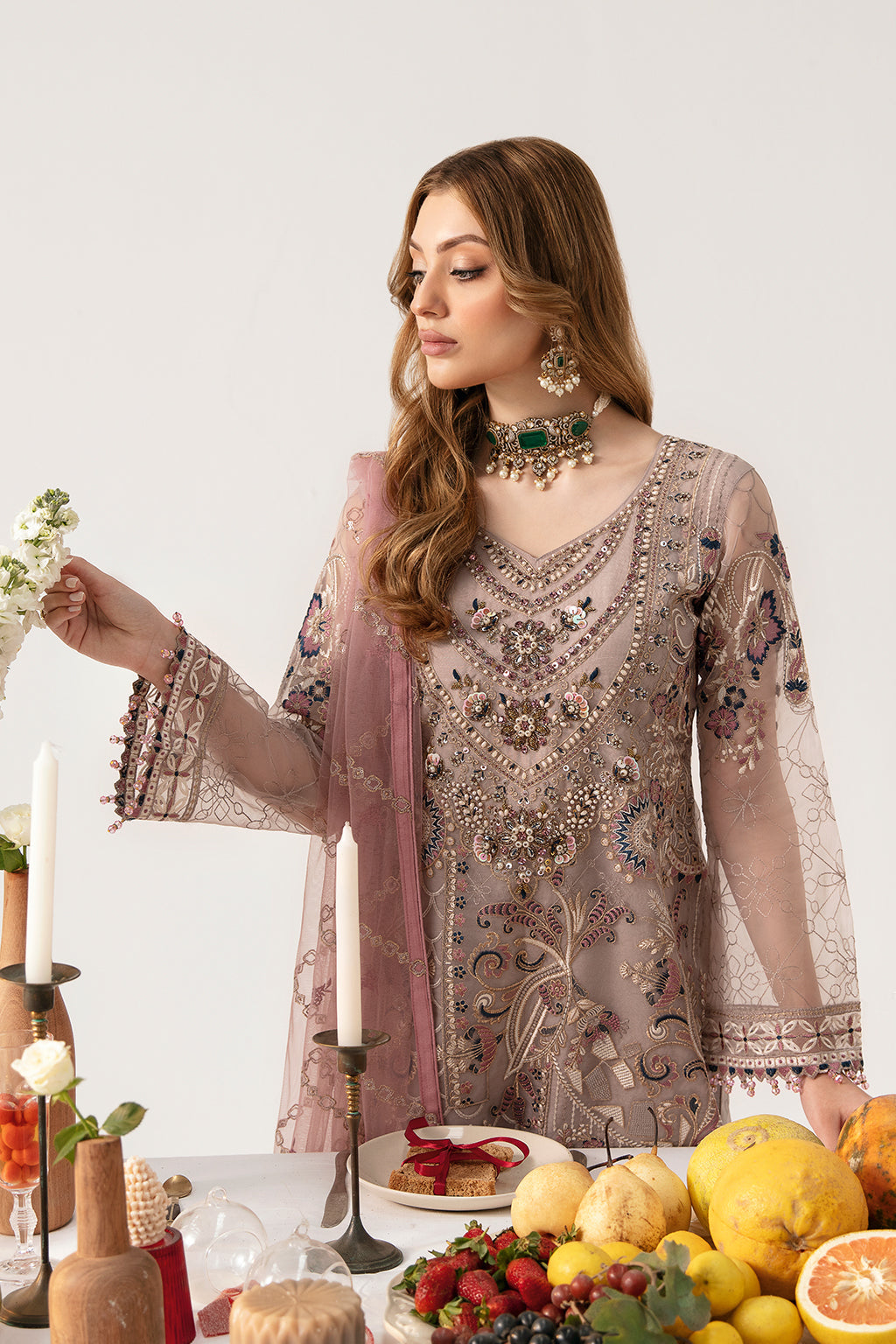 Ramsha | Minhal Organza Collection | M-1110 by Ramsha - Designer Dress - Type: Ladies Clothes - Available at Libayah - 100% Original