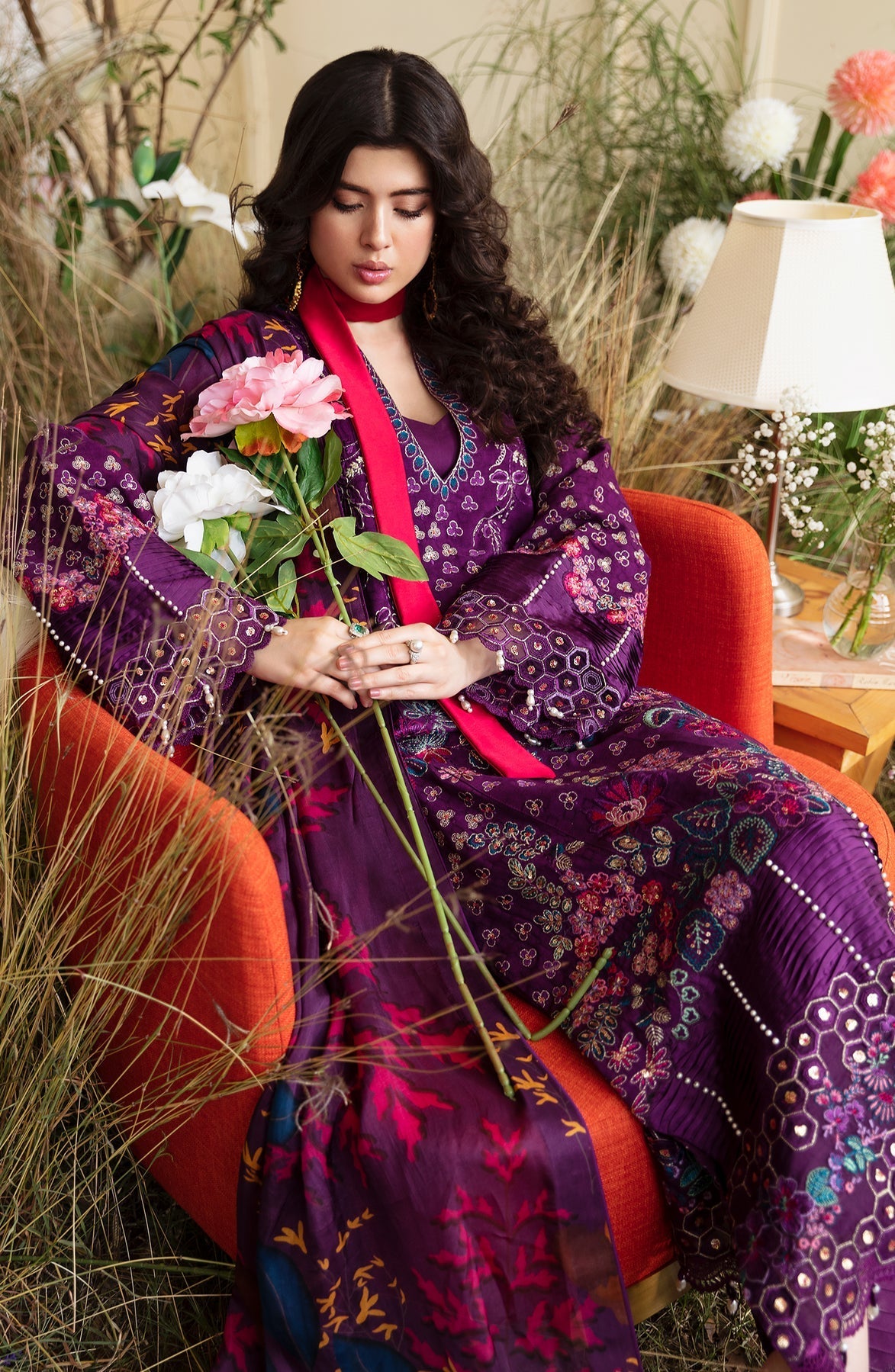 Zevk | Flora Festive Lawn | FUCHSIA by Zevk - Designer Dress - Type: Ladies Clothes - Available at Libayah - 100% Original