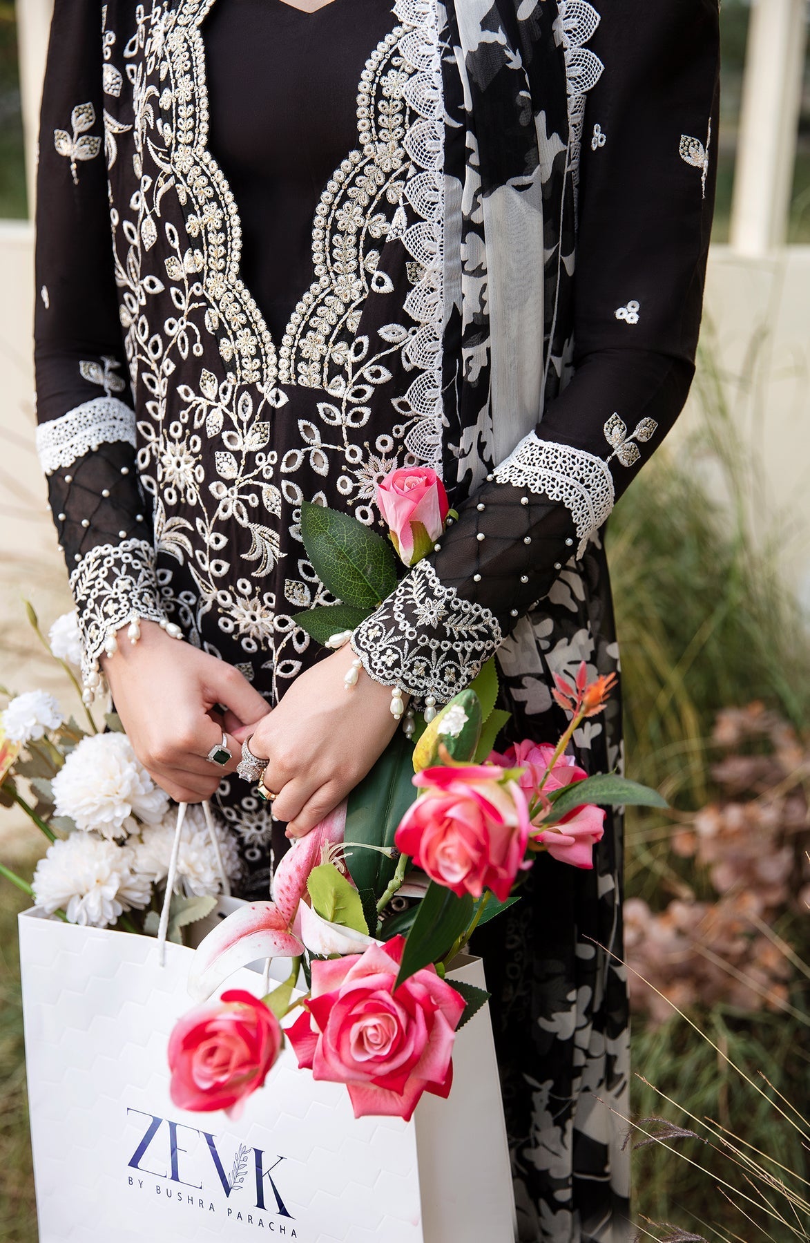 Zevk | Flora Festive Lawn | DUSK by Zevk - Designer Dress - Type: Ladies Clothes - Available at Libayah - 100% Original