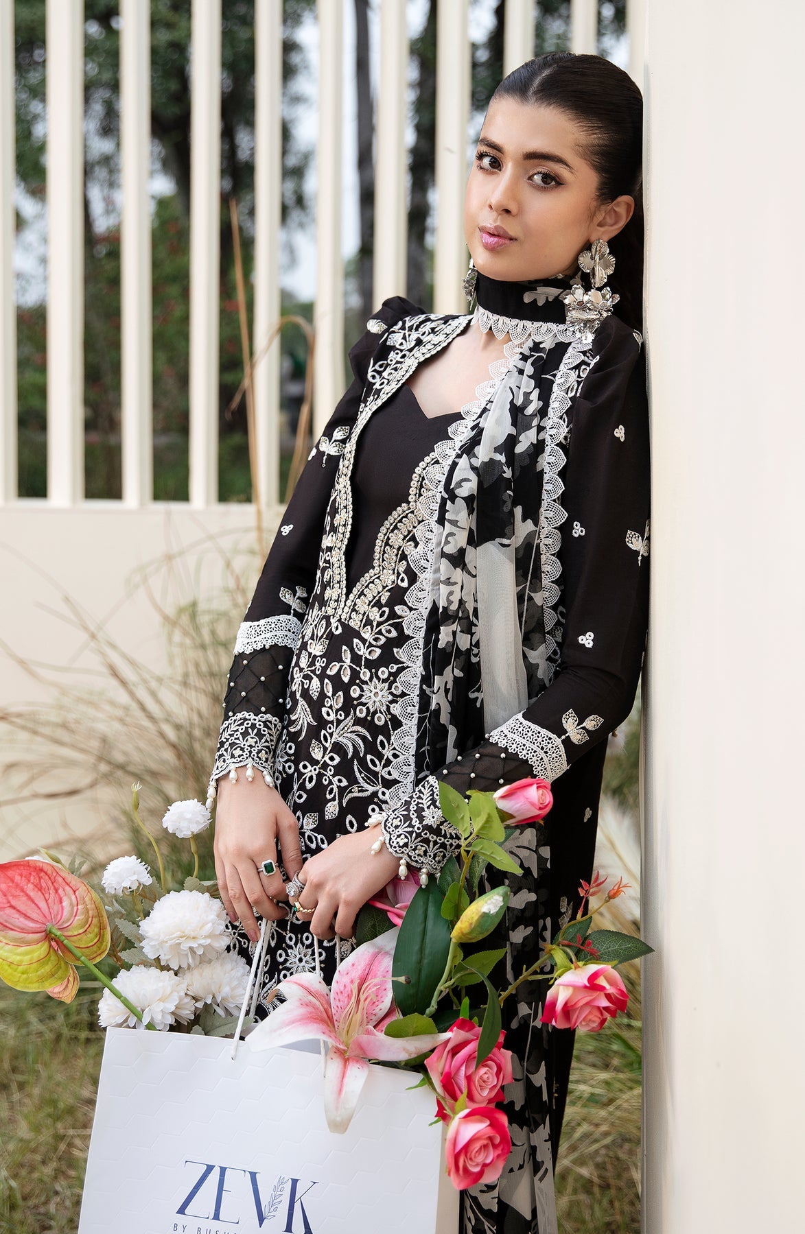 Zevk | Flora Festive Lawn | DUSK by Zevk - Designer Dress - Type: Ladies Clothes - Available at Libayah - 100% Original