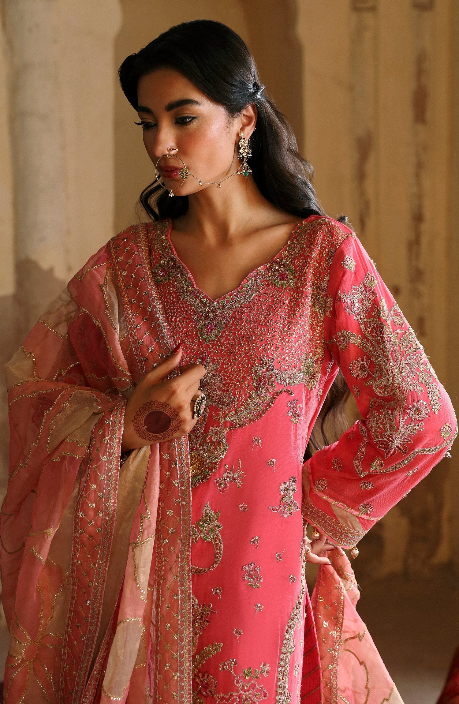 Emaan Adeel | Devdas Formals | ZAARBAKHT by Emaan Adeel - Designer Dress - Type: Ladies Clothes - Available at Libayah - 100% Original