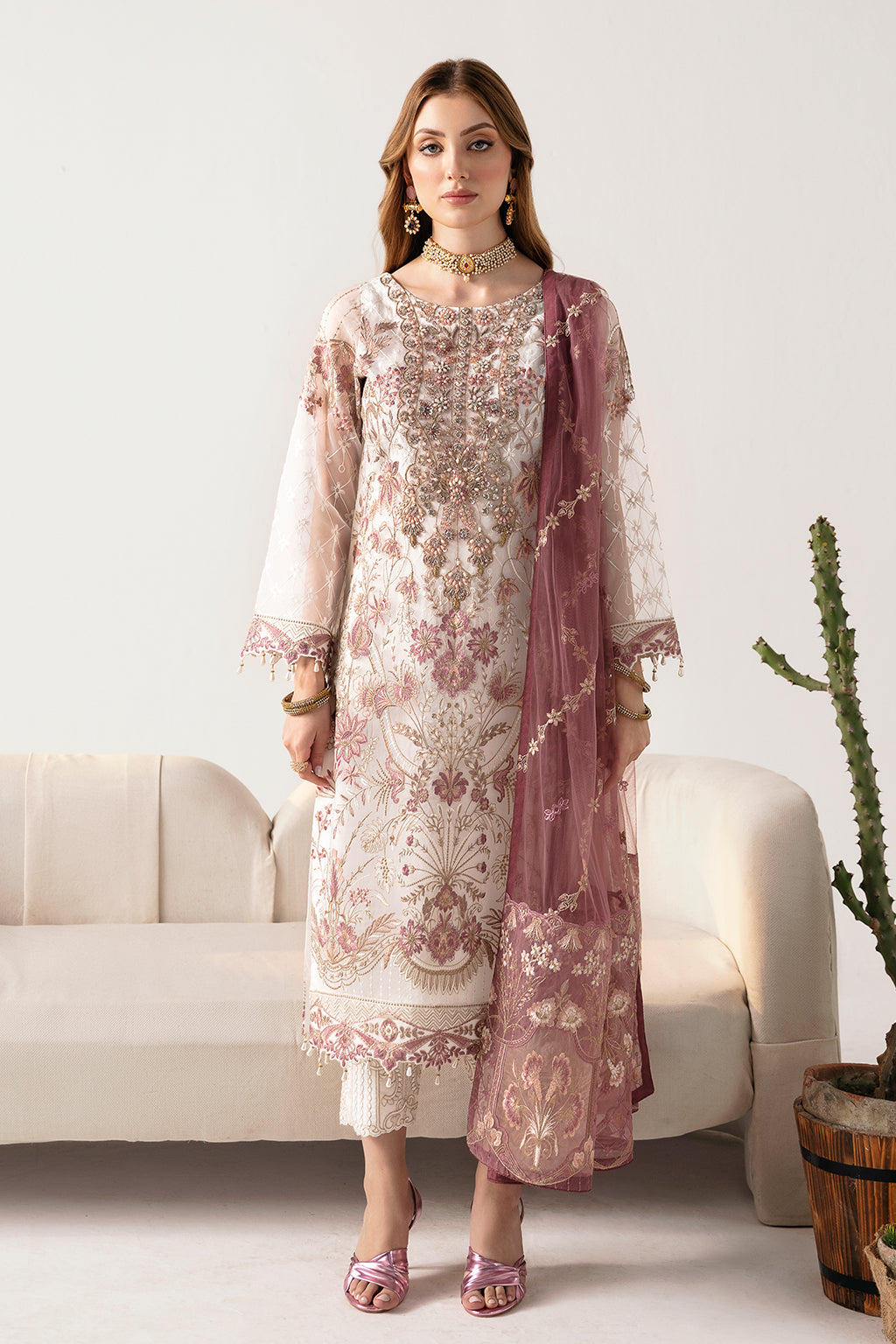 Ramsha | Minhal Organza Collection | M-1102 by Ramsha - Designer Dress - Type: Ladies Clothes - Available at Libayah - 100% Original