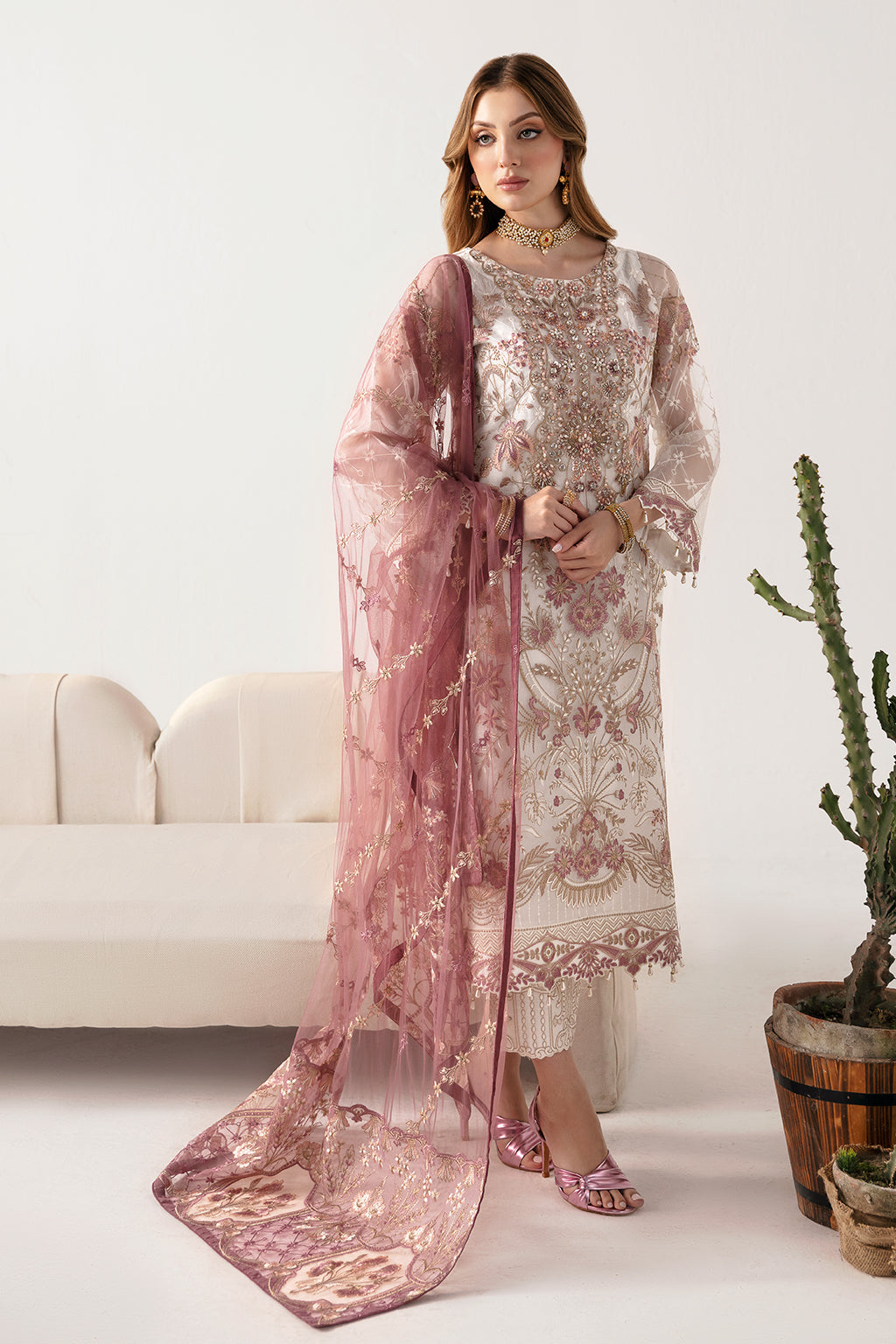 Ramsha | Minhal Organza Collection | M-1102 by Ramsha - Designer Dress - Type: Ladies Clothes - Available at Libayah - 100% Original