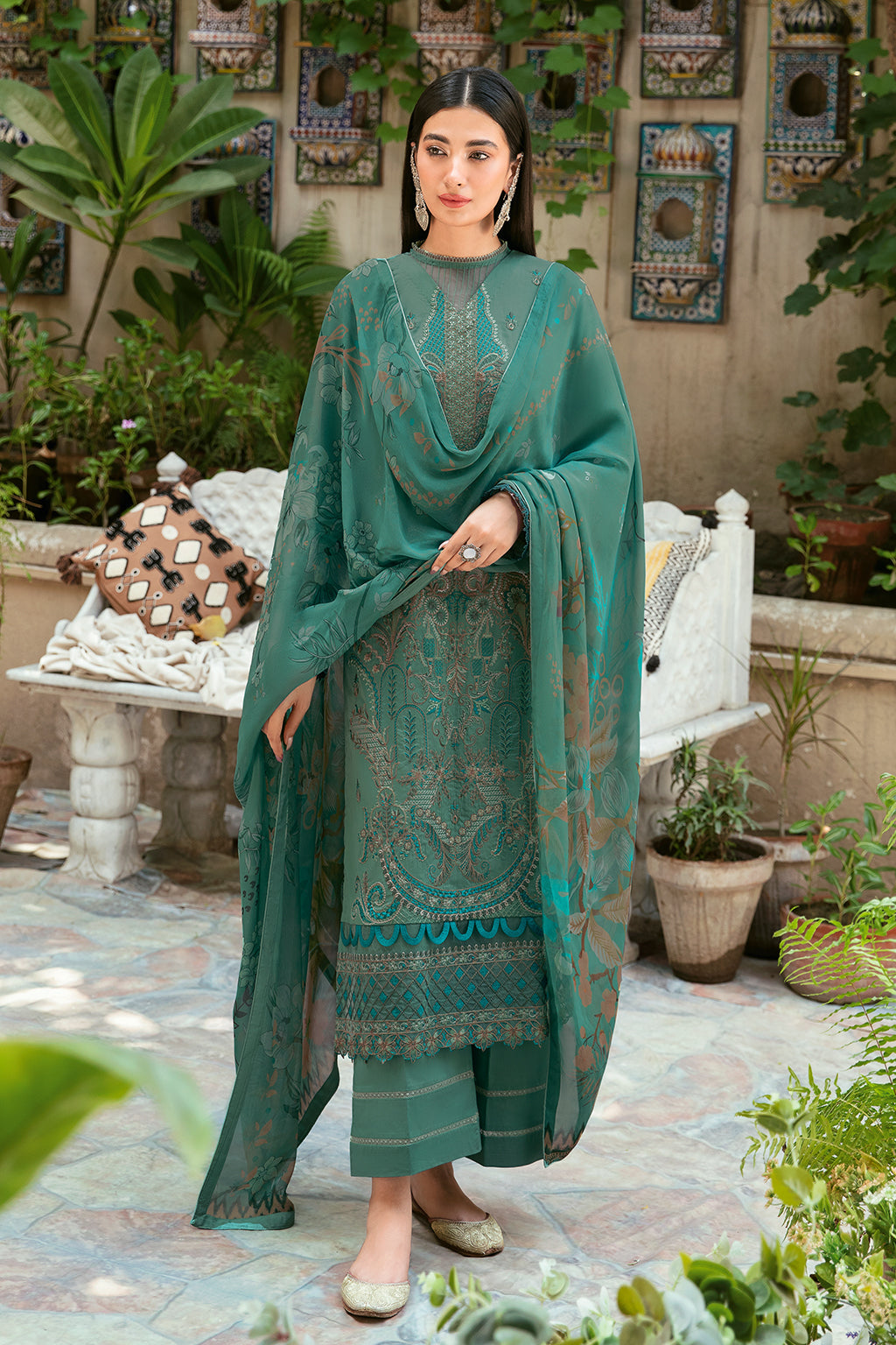 Ramsha | Luxury Lawn 24 | L-804 by Ramsha - Designer Dress - Type: Ladies Clothes - Available at Libayah - 100% Original
