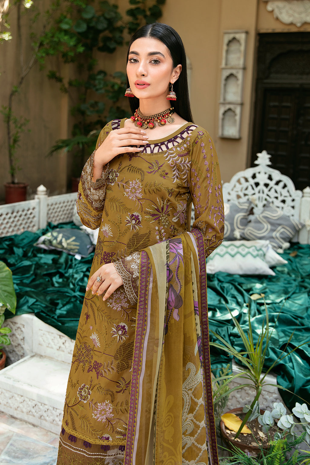 Ramsha | Mashaal Luxury Lawn | L-808 by Ramsha - Designer Dress - Type: Ladies Clothes - Available at Libayah - 100% Original