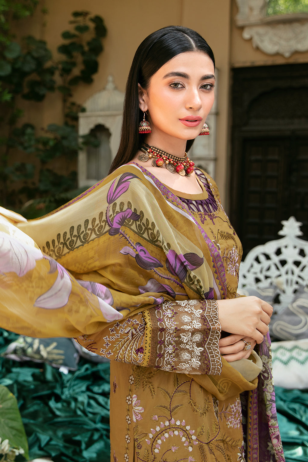 Ramsha | Mashaal Luxury Lawn | L-808 by Ramsha - Designer Dress - Type: Ladies Clothes - Available at Libayah - 100% Original