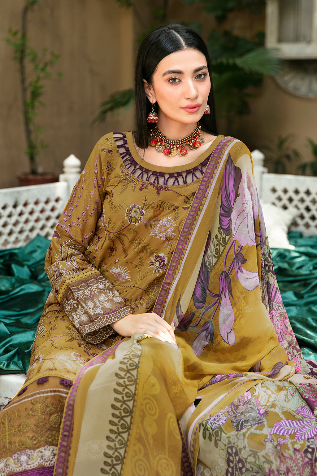 Ramsha | Mashaal Luxury Lawn | L-808 by Ramsha - Designer Dress - Type: Ladies Clothes - Available at Libayah - 100% Original