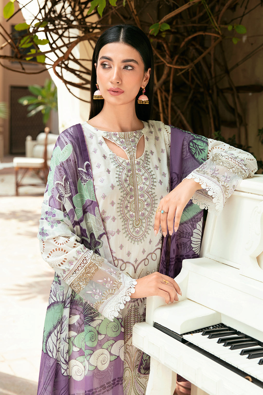 Ramsha | Mashaal Luxury Lawn | L-809 by Ramsha - Designer Dress - Type: Ladies Clothes - Available at Libayah - 100% Original