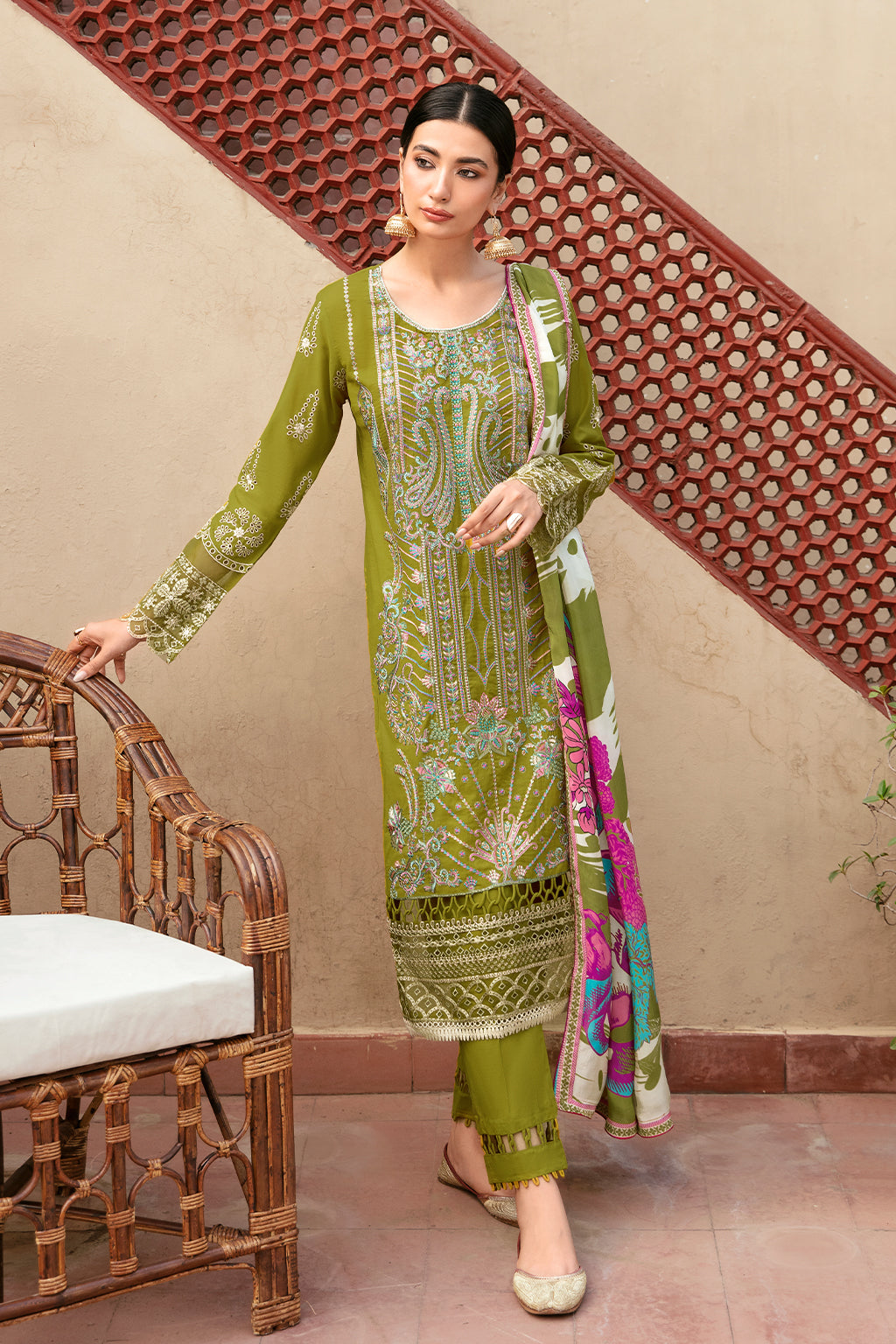 Ramsha | Luxury Lawn 24 | L-807 by Ramsha - Designer Dress - Type: Ladies Clothes - Available at Libayah - 100% Original
