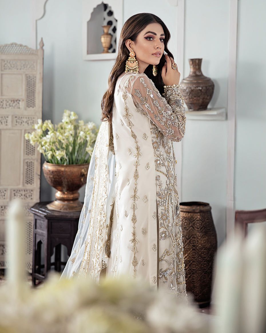 Gulaal | Wedding Formals | Mehr Embroidered Net 3-Piece Suit WS-19 by Gulaal - Designer Dress - Type: Ladies Clothes - Available at Libayah - 100% Original