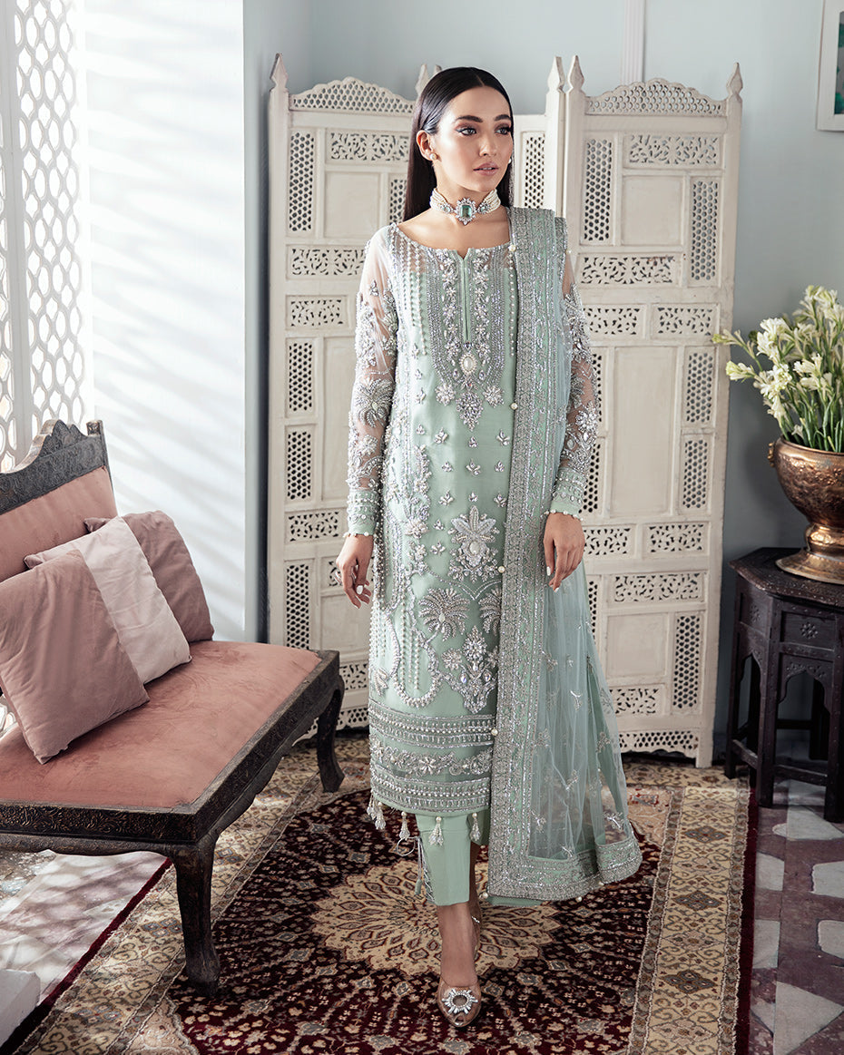 Gulaal | Wedding Formals | Zeba Embroidered Net 3-Piece Suit WS-21 by Gulaal - Designer Dress - Type: Ladies Clothes - Available at Libayah - 100% Original