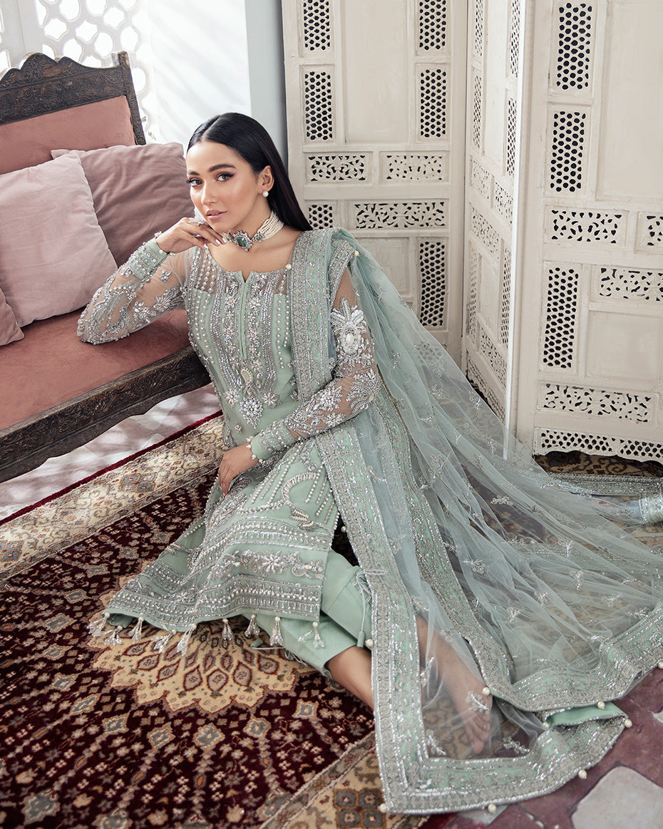 Gulaal | Wedding Formals | Zeba Embroidered Net 3-Piece Suit WS-21 by Gulaal - Designer Dress - Type: Ladies Clothes - Available at Libayah - 100% Original