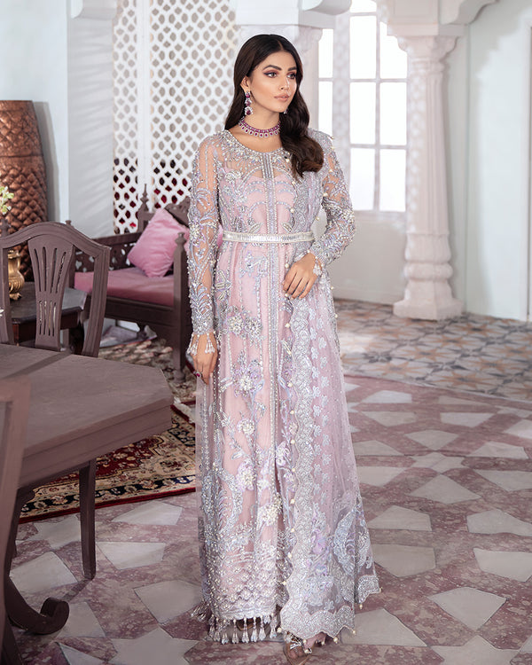 Gulaal | Wedding Formals | NAAZ EMBROIDERED NET 3-PIECE SUIT WS-09 by Gulaal - Designer Dress - Type: Ladies Clothes - Available at Libayah - 100% Original