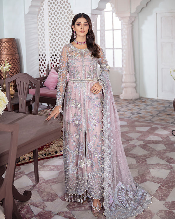 Gulaal | Wedding Formals | NAAZ EMBROIDERED NET 3-PIECE SUIT WS-09 by Gulaal - Designer Dress - Type: Ladies Clothes - Available at Libayah - 100% Original