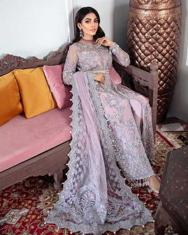 Gulaal | Wedding Formals | NAAZ EMBROIDERED NET 3-PIECE SUIT WS-09 by Gulaal - Designer Dress - Type: Ladies Clothes - Available at Libayah - 100% Original