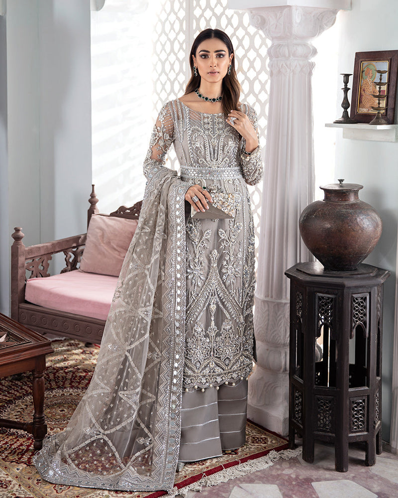 Gulaal | Wedding Formals | Gulnoor Embroidered Net 3-Piece Suit WS-18 by Gulaal - Designer Dress - Type: Ladies Clothes - Available at Libayah - 100% Original