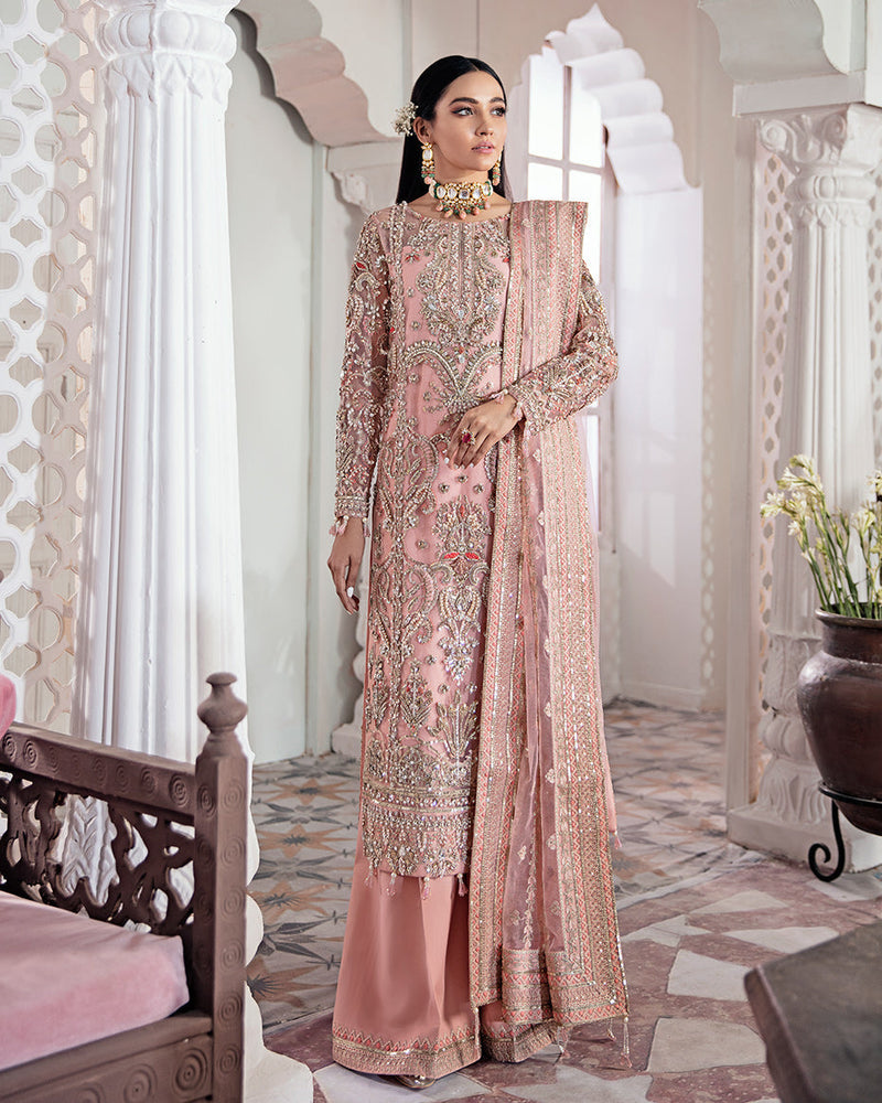 Gulaal | Wedding Formals | ARJUMAND EMBROIDERED NET 3-PIECE SUIT WS-15 by Gulaal - Designer Dress - Type: Ladies Clothes - Available at Libayah - 100% Original