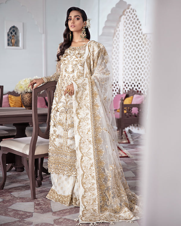 Gulaal | Wedding Formals | Shehnaz Embroidered Net 3-Piece Suit WS-11 by Gulaal - Designer Dress - Type: Ladies Clothes - Available at Libayah - 100% Original