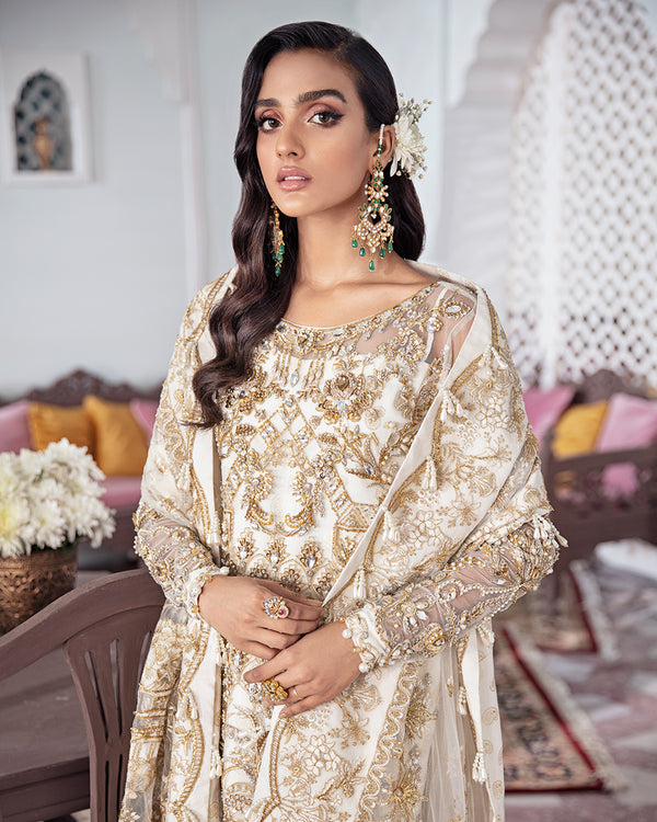 Gulaal | Wedding Formals | Shehnaz Embroidered Net 3-Piece Suit WS-11 by Gulaal - Designer Dress - Type: Ladies Clothes - Available at Libayah - 100% Original