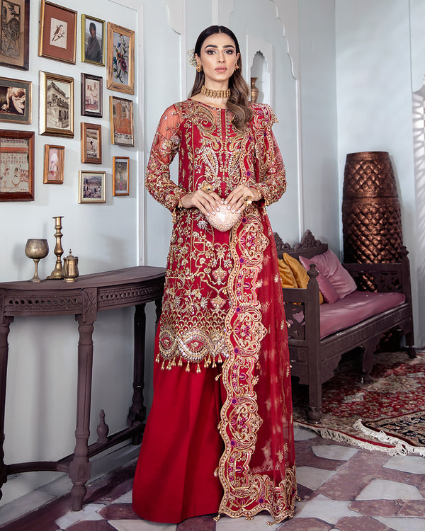 Gulaal | Wedding Formals | Tamanah Embroidered Net 3-Piece Suit WS-12 by Gulaal - Designer Dress - Type: Ladies Clothes - Available at Libayah - 100% Original