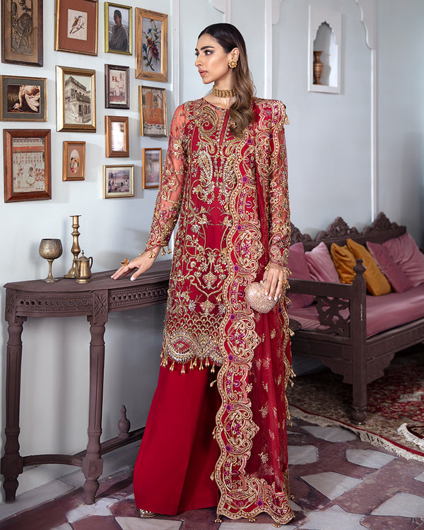 Gulaal | Wedding Formals | Tamanah Embroidered Net 3-Piece Suit WS-12 by Gulaal - Designer Dress - Type: Ladies Clothes - Available at Libayah - 100% Original