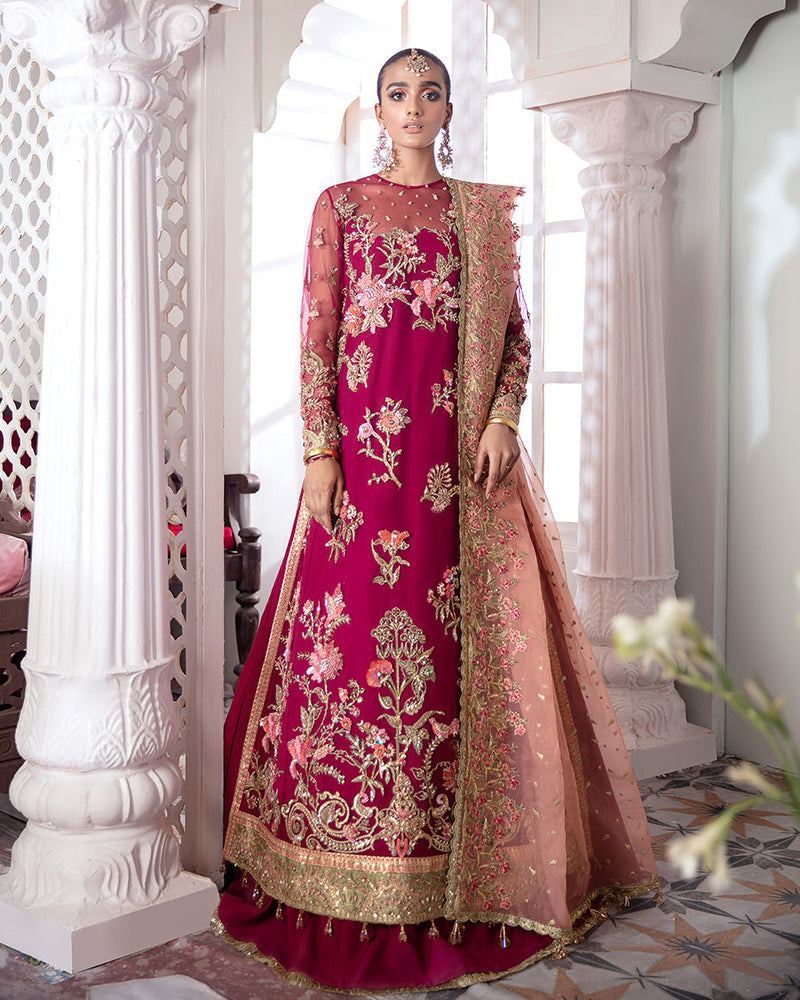 Gulaal | Wedding Formals | CHAMELI EMBROIDERED NET 3-PIECE SUIT WS-10 by Gulaal - Designer Dress - Type: Ladies Clothes - Available at Libayah - 100% Original