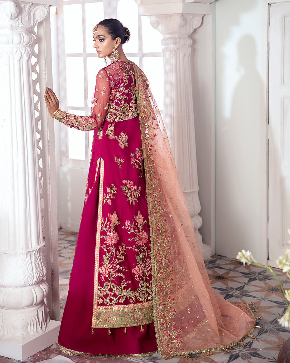 Gulaal | Wedding Formals | CHAMELI EMBROIDERED NET 3-PIECE SUIT WS-10 by Gulaal - Designer Dress - Type: Ladies Clothes - Available at Libayah - 100% Original