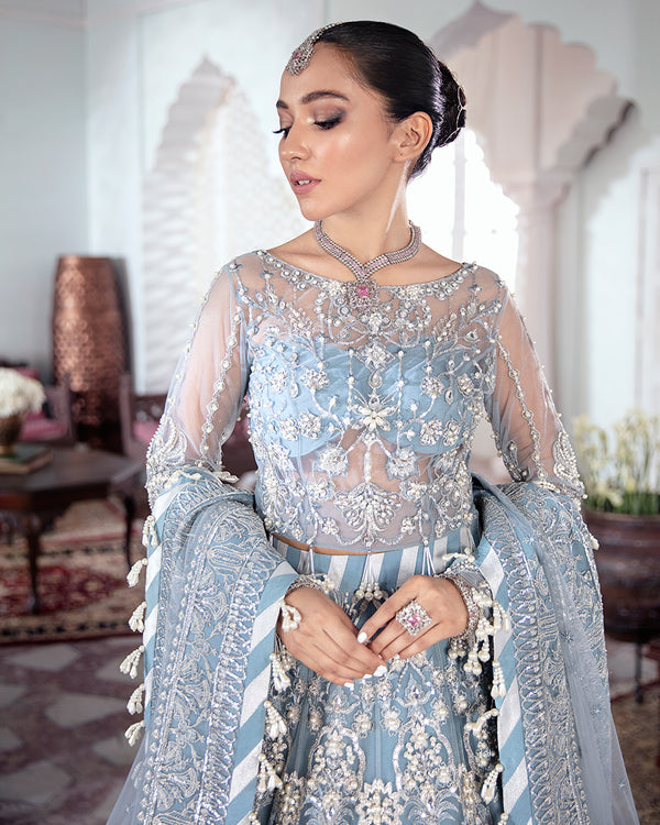 Gulaal | Wedding Formals | Mehnaaz Embroidered Net 3-Piece Suit WS-13 by Gulaal - Designer Dress - Type: Ladies Clothes - Available at Libayah - 100% Original
