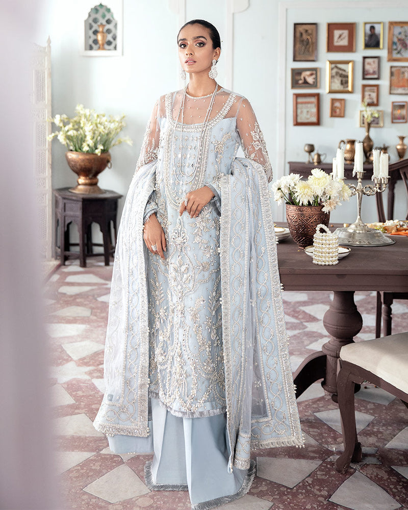 Gulaal | Wedding Formals | SAIKA EMBROIDERED NET 3-PIECE SUIT WS-20 by Gulaal - Designer Dress - Type: Ladies Clothes - Available at Libayah - 100% Original