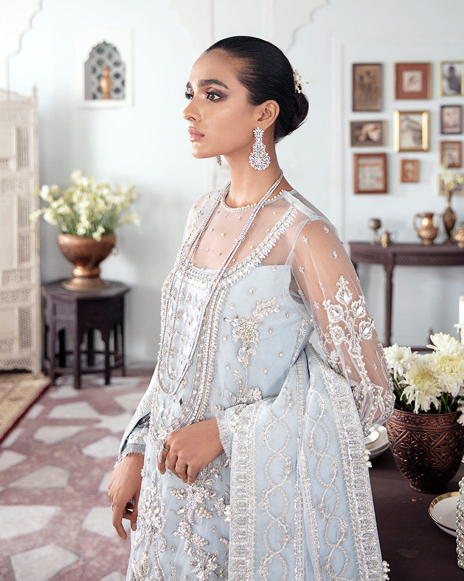 Gulaal | Wedding Formals | SAIKA EMBROIDERED NET 3-PIECE SUIT WS-20 by Gulaal - Designer Dress - Type: Ladies Clothes - Available at Libayah - 100% Original
