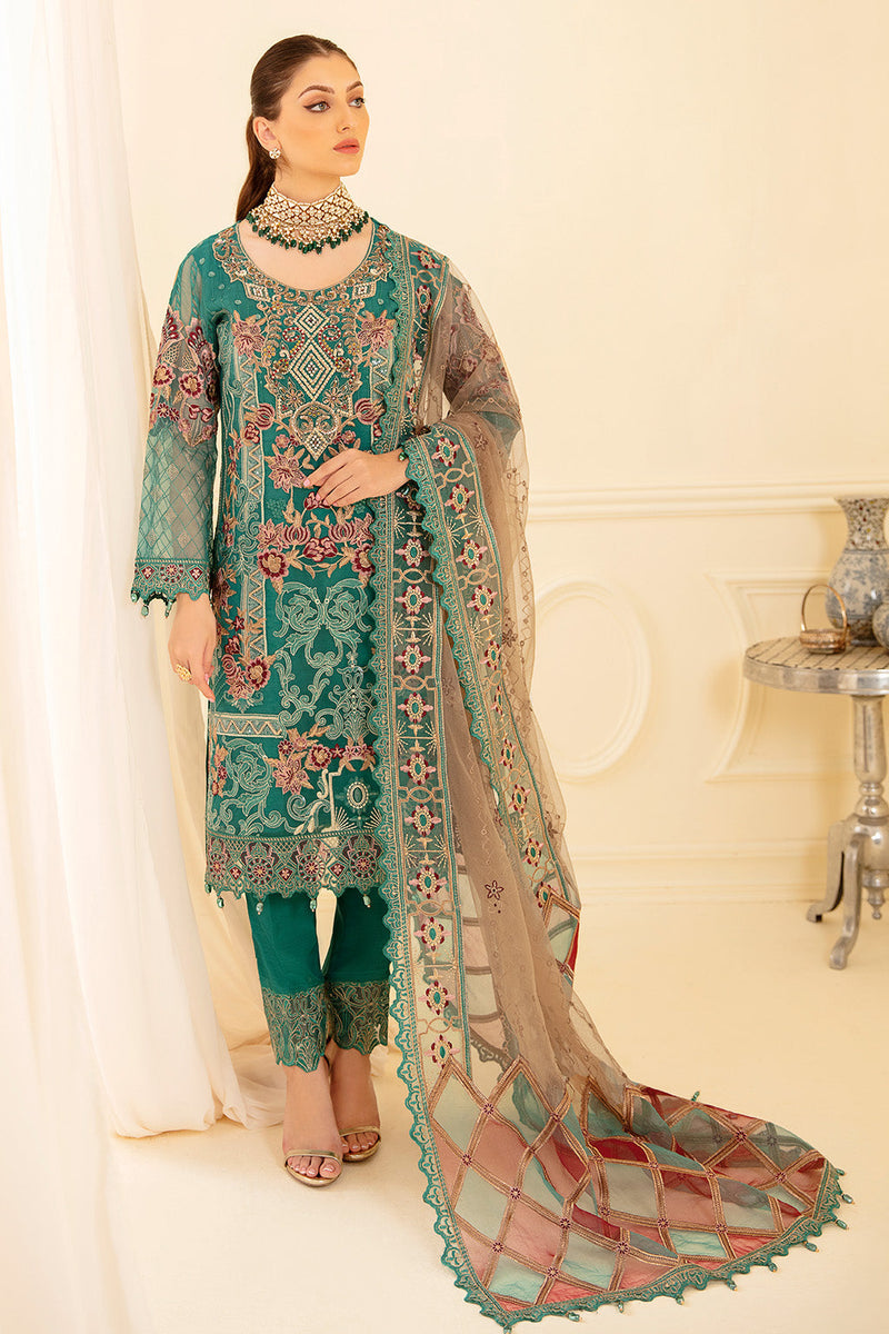 Ramsha | Minhal Organza Collection | M-708 by Ramsha - Designer Dress - Type: Ladies Clothes - Available at Libayah - 100% Original