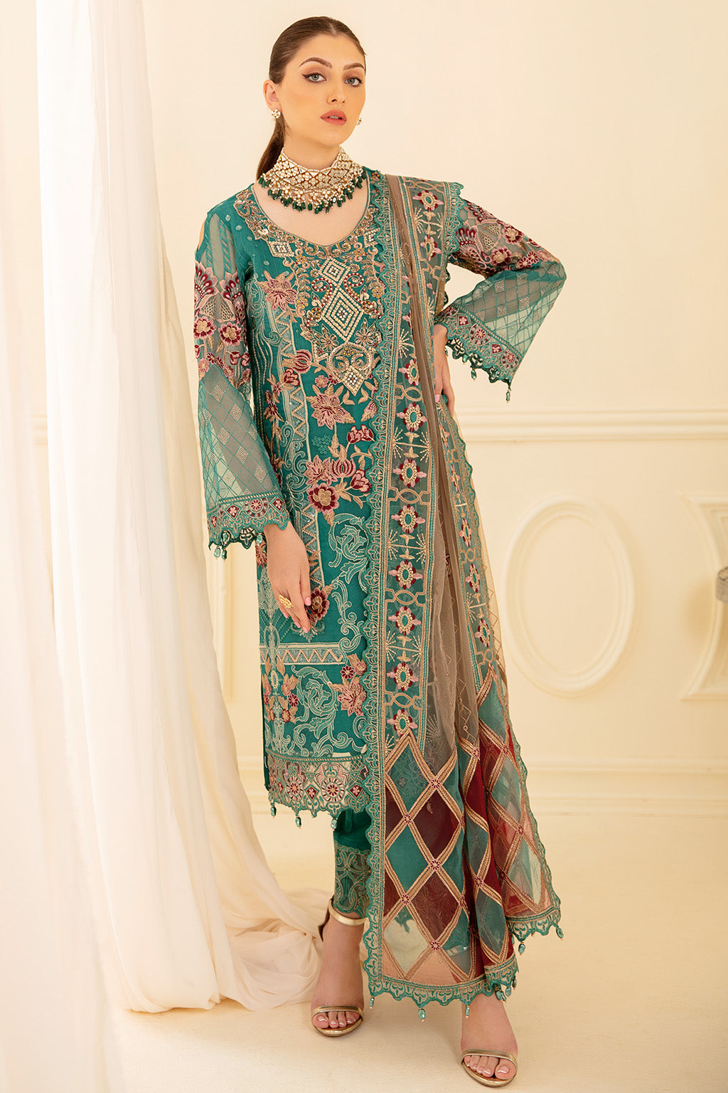 Ramsha | Minhal Organza Collection | M-708 by Ramsha - Designer Dress - Type: Ladies Clothes - Available at Libayah - 100% Original