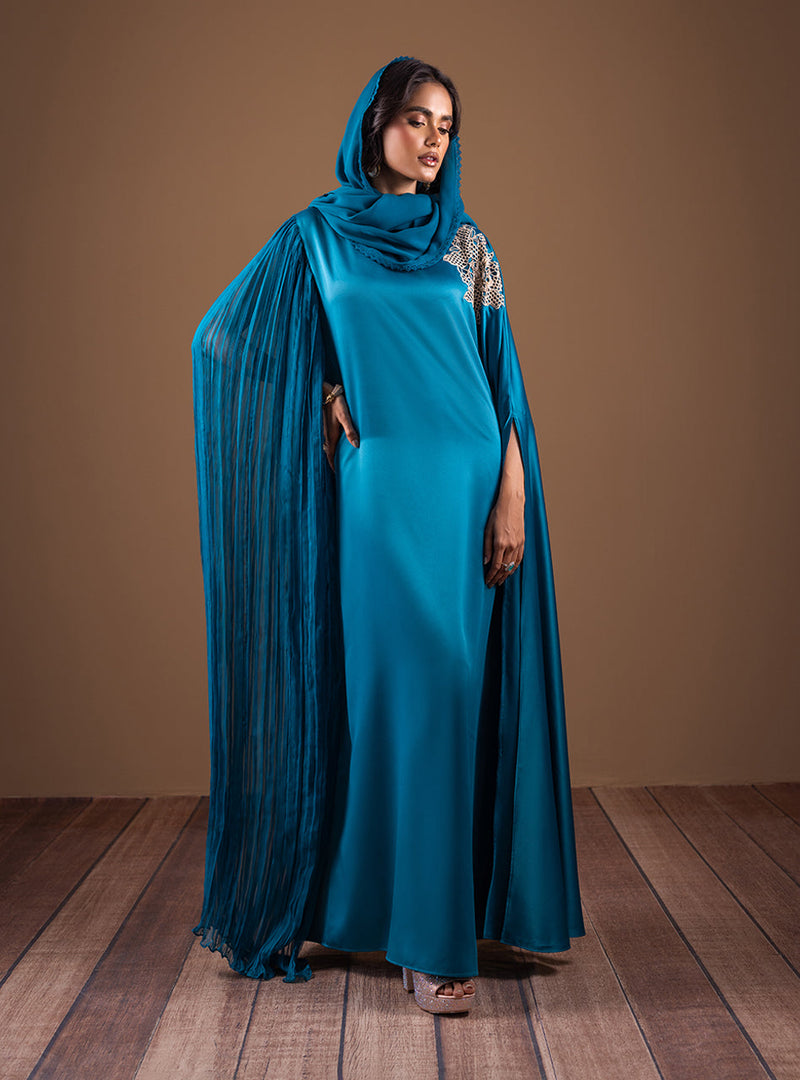 Zainab Chottani | Semi Formals | TEAL WAVES by Zainab Chottani - Designer Dress - Type: Ladies Clothes - Available at Libayah - 100% Original