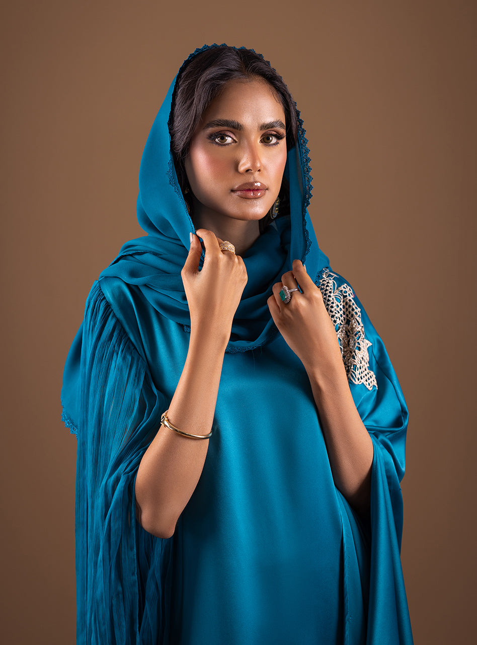 Zainab Chottani | Semi Formals | TEAL WAVES by Zainab Chottani - Designer Dress - Type: Ladies Clothes - Available at Libayah - 100% Original