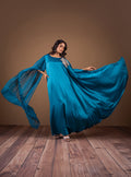 Zainab Chottani | Semi Formals | TEAL WAVES by Zainab Chottani - Designer Dress - Type: Ladies Clothes - Available at Libayah - 100% Original