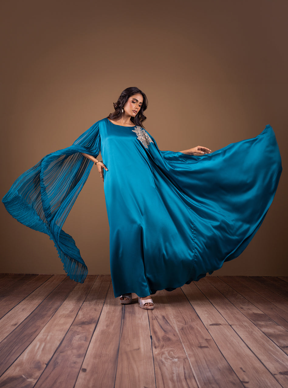 Zainab Chottani | Semi Formals | TEAL WAVES by Zainab Chottani - Designer Dress - Type: Ladies Clothes - Available at Libayah - 100% Original