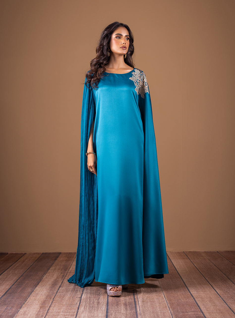 Zainab Chottani | Semi Formals | TEAL WAVES by Zainab Chottani - Designer Dress - Type: Ladies Clothes - Available at Libayah - 100% Original