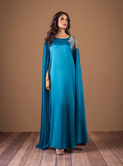 Teal Waves – authentic Pakistani formal dress from the Zainab Chottani The Kaftan Edit collection for women in the UK