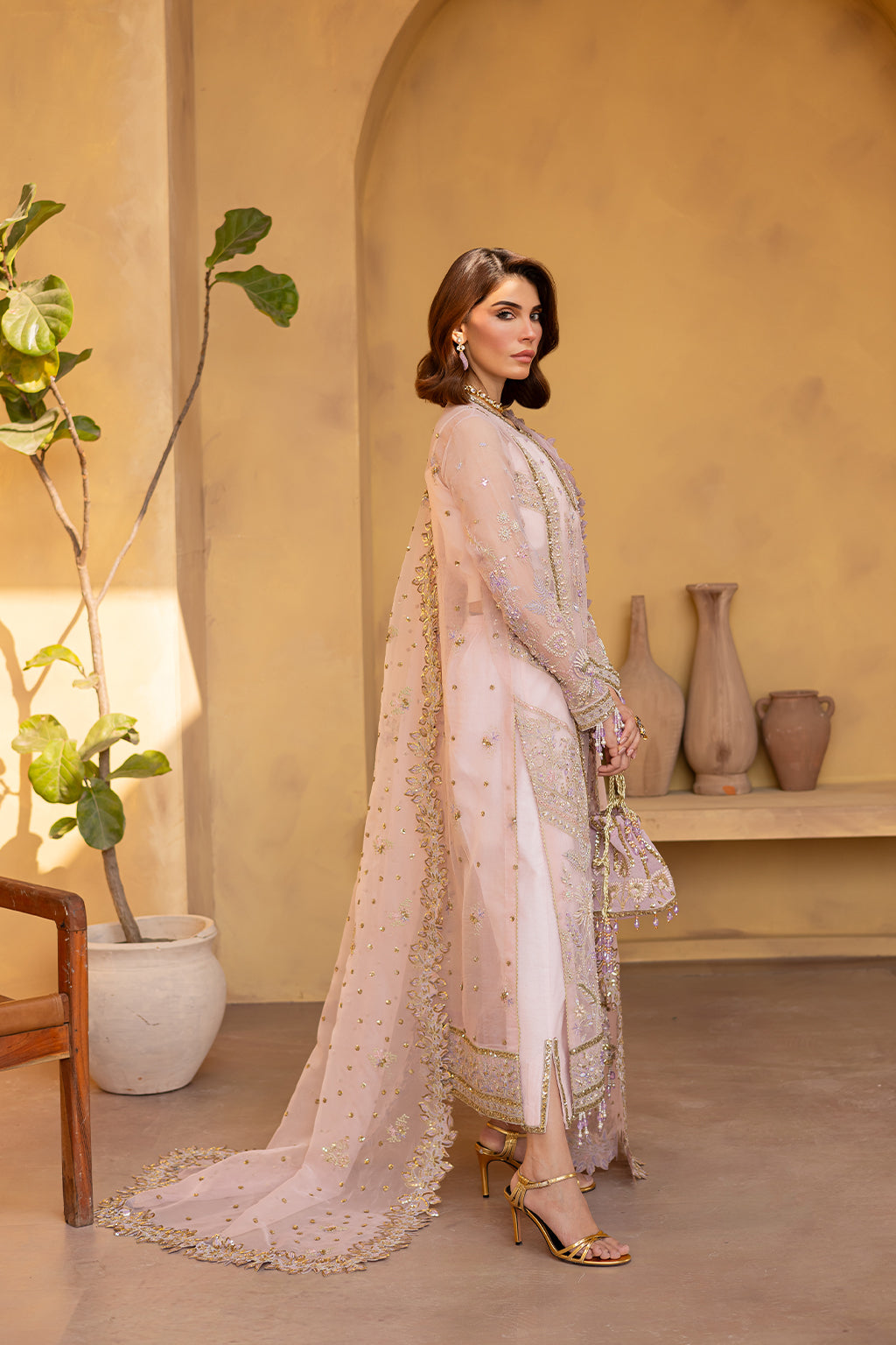Emaan Adeel | Regalia Luxury Formals | VELOURA by Emaan Adeel - Designer Dress  - Type : Ladies Clothes - Available at Libayah - 100% Original 