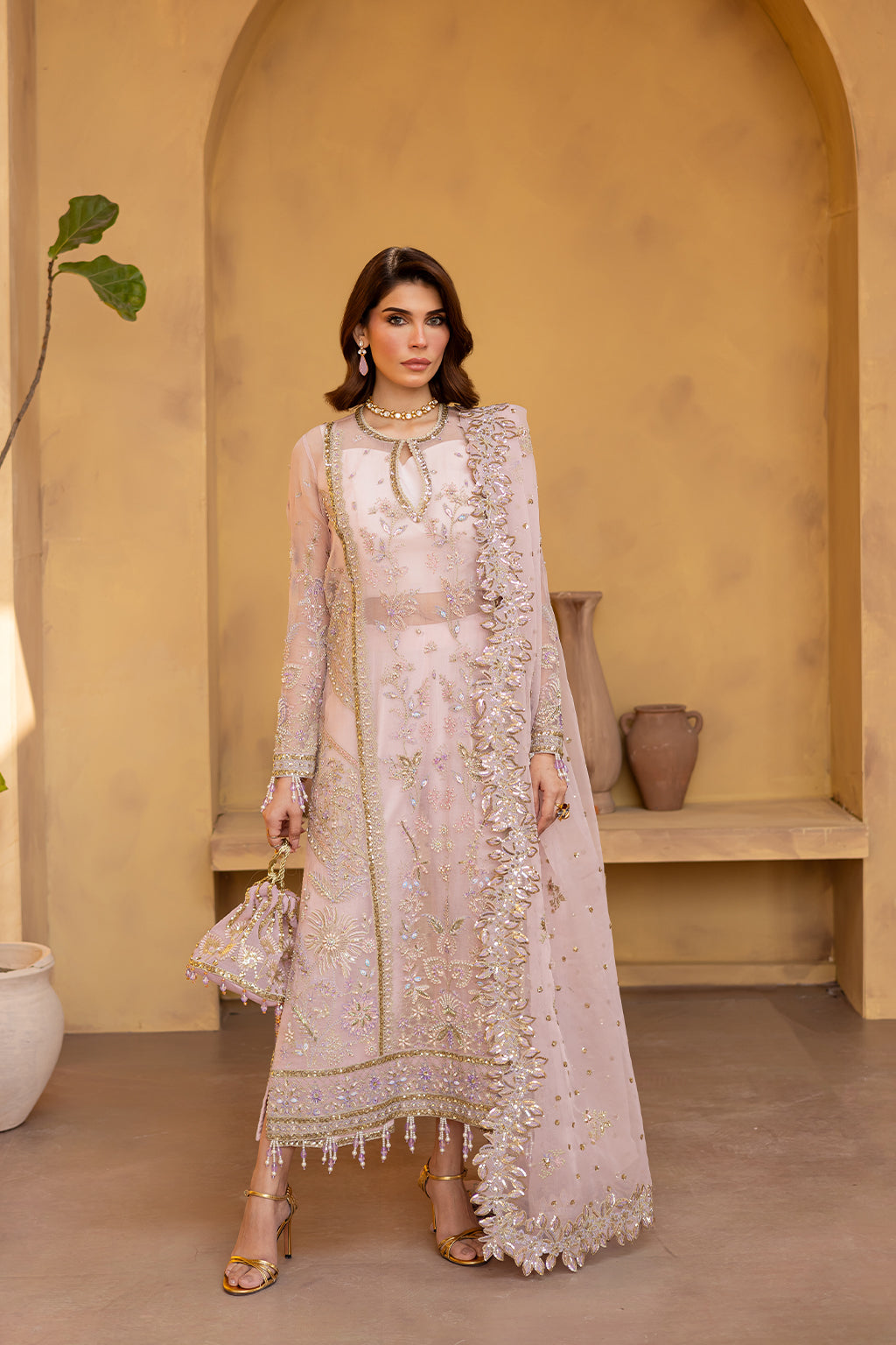 Emaan Adeel | Regalia Luxury Formals | VELOURA by Emaan Adeel - Designer Dress  - Type : Ladies Clothes - Available at Libayah - 100% Original 