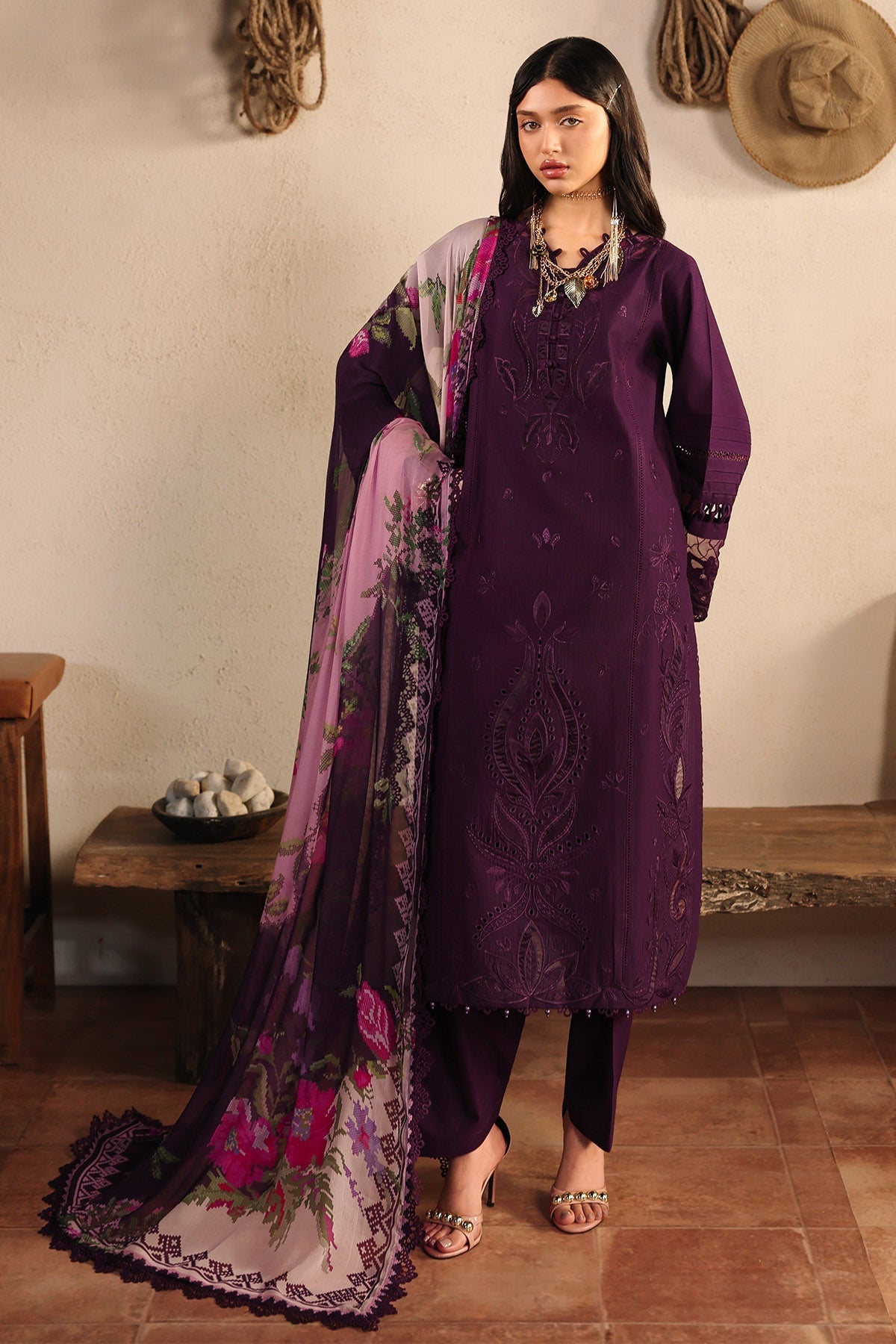 Nureh | Raha Lawn | NE-246 by Nureh - Designer Dress  - Type : Ladies Clothes - Available at Libayah - 100% Original 