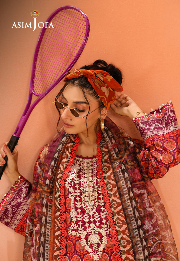 Asim Jofa | Summer Rhapsody | AJUBU-26 Printed Embroidered Lawn by Asim Jofa - Designer Dress  - Type : Ladies Clothes - Available at Libayah - 100% Original 