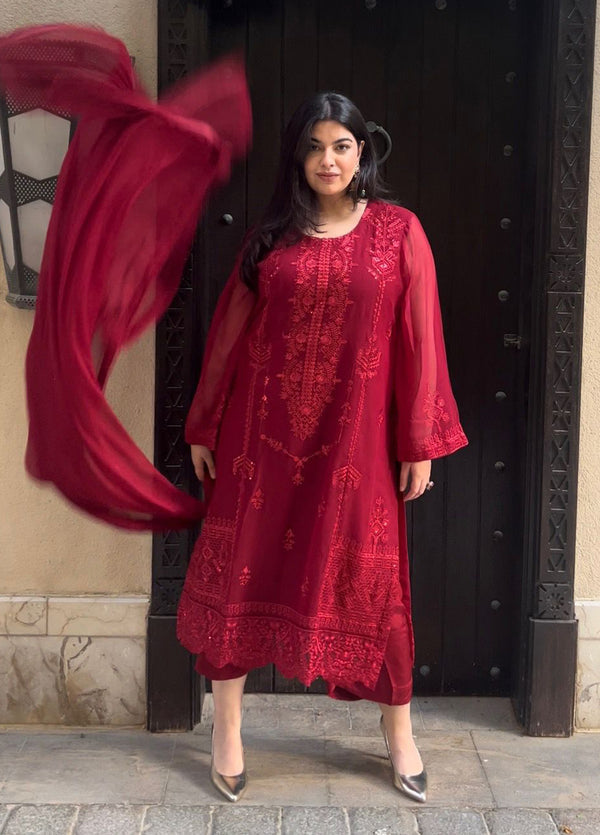 Sahane | Luxury Lawn and Formal Dresses | SAH-1011 Scarlet - Ella Formals by Sahane - Designer Dress - Type: Formal - Available at Libayah - 100% Original