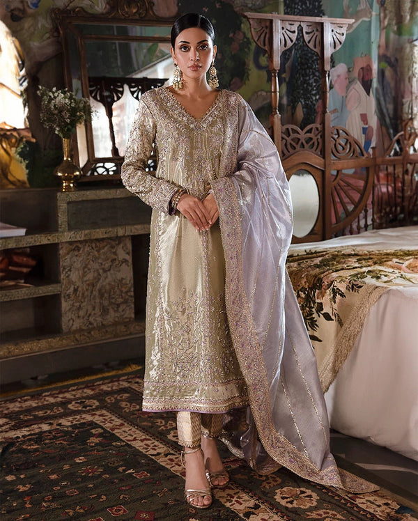Mushq | Sunehri Lama Silk | Zyva by Mushq - Designer Dress  - Type : Ladies Clothes - Available at Libayah - 100% Original 